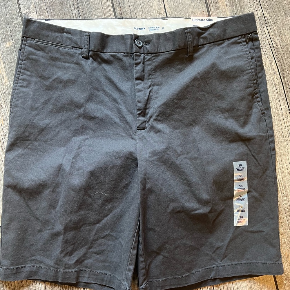 Gray Flat Front Shorts with Classic Cut NWT